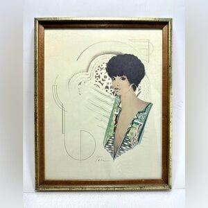Vintage Framed Rare Lithograph Print by Artist William Tara
